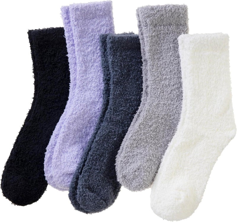Women Fuzzy Slipper Socks Winter Microfiber Soft Cozy Plush Fluffy Socks Warm Comfy Thermal Home Sleeping Socks